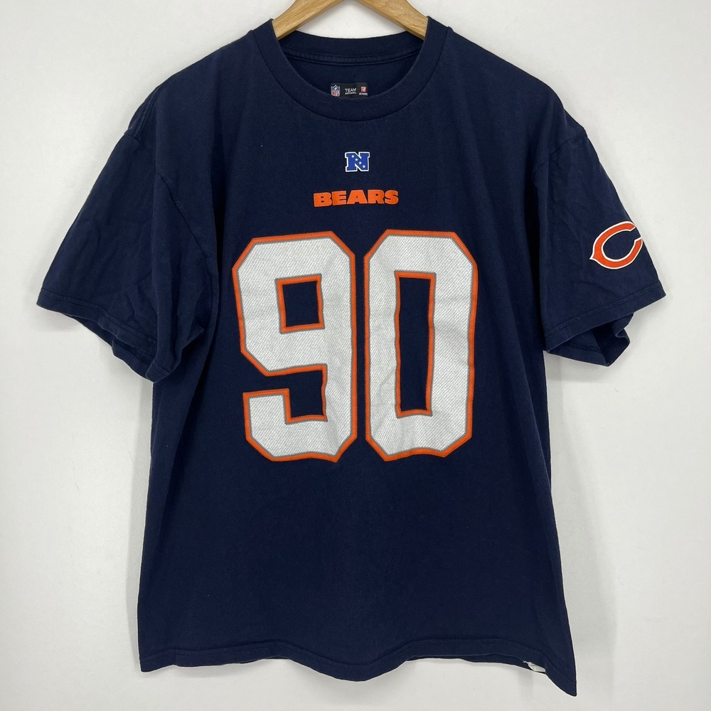 NFL Team Apparel Chicago Bears Julius Peppers #90 Navy Blue T-Shirt Mens Large